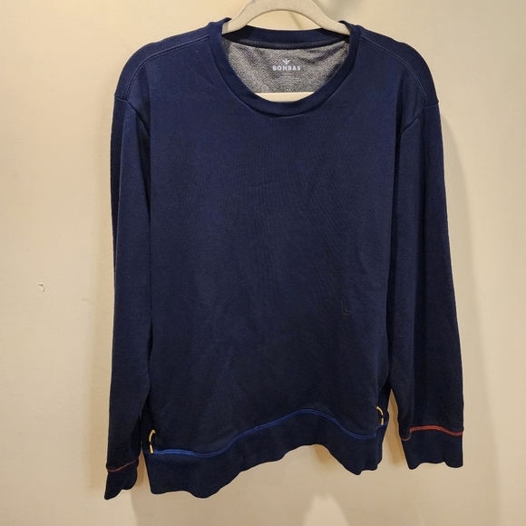 BOMBAS Navy Blue 100% cotton Pullover Crew Neck sweater size XL - Picture 1 of 9